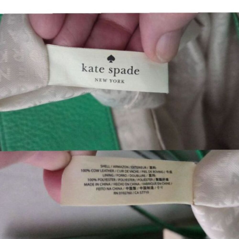 Kate Spade New York Green Pebbled Leather Bucket Bag Drawstring Crossbody - Picture 8 of 8